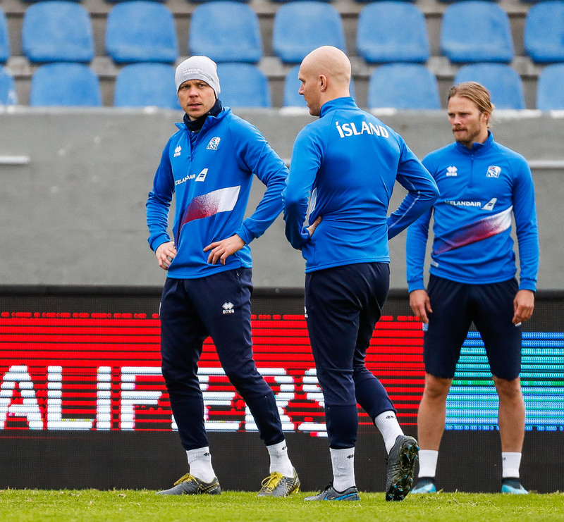 Myndaveisla frá æfingu Íslands fyrir Moldóva leikinn
