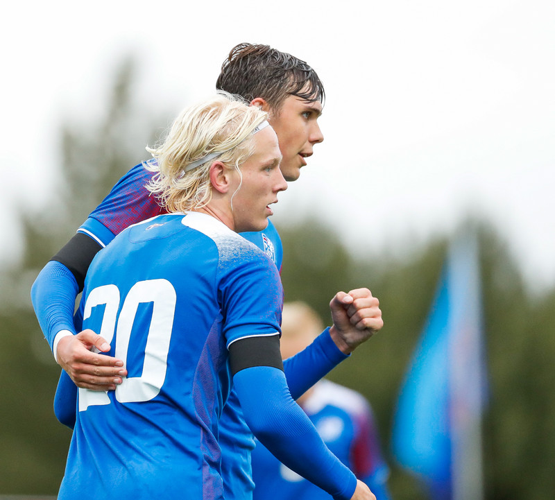 Myndaveisla frá sigri U21 á Lúxemborg í Víkinni