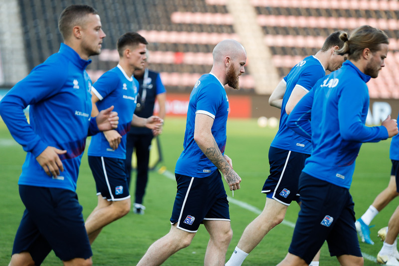Myndaveisla frá æfingu Íslands í Elbasan í Albaníu