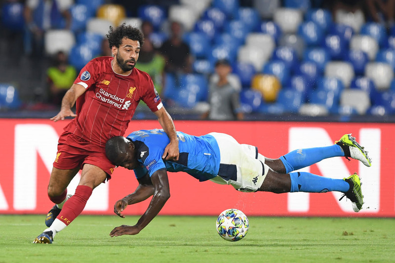 Salah í fyrri leiknum gegn Napoli í vetur.