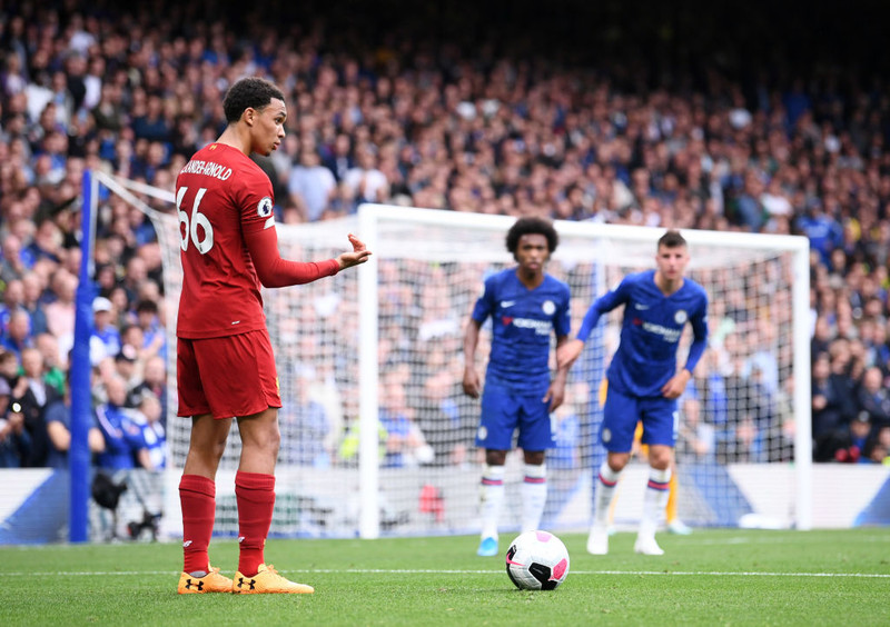 Trent Alexander-Arnold í leiknum gegn Chelsea