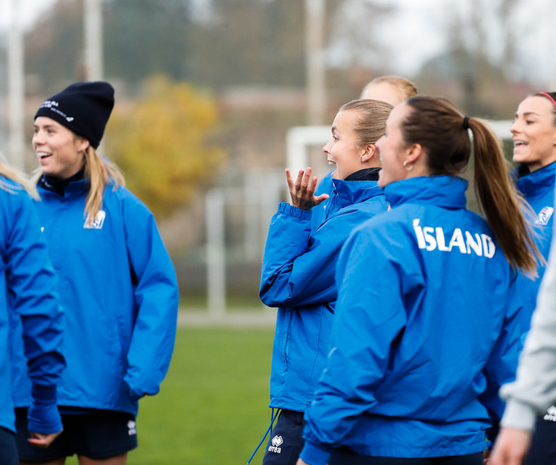 Myndaveisla: Ísland æfði á Ólympíuleikvangnum í Liepaja