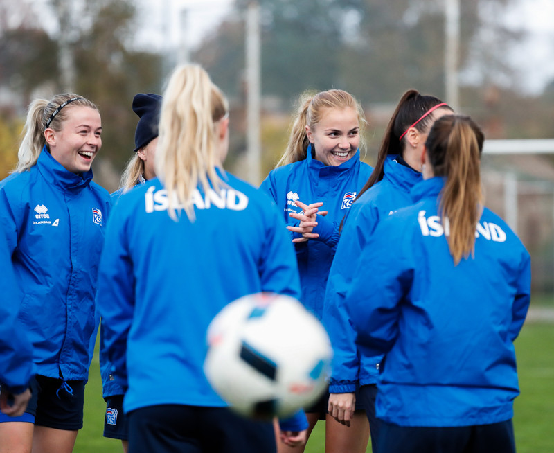 Myndaveisla: Ísland æfði á Ólympíuleikvangnum í Liepaja