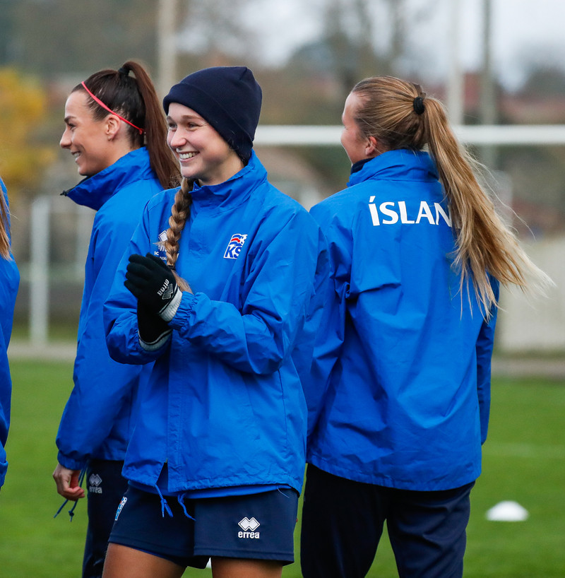 Myndaveisla: Ísland æfði á Ólympíuleikvangnum í Liepaja