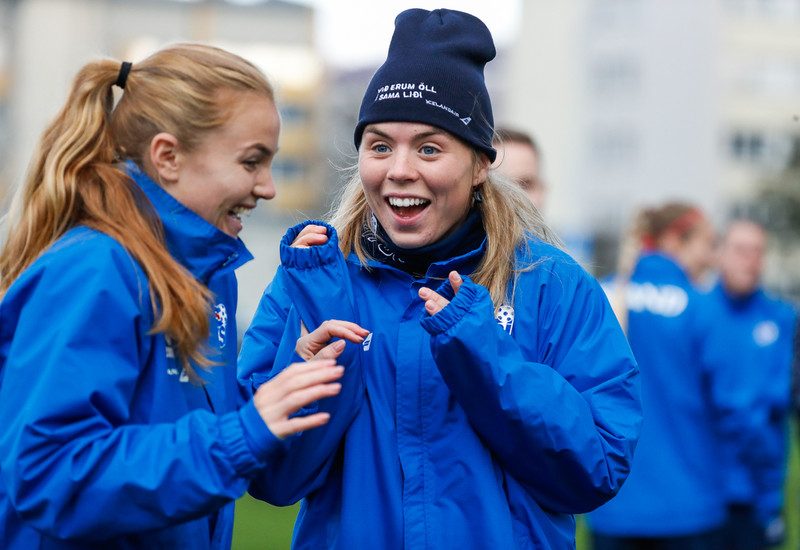 Myndaveisla: Ísland æfði á Ólympíuleikvangnum í Liepaja