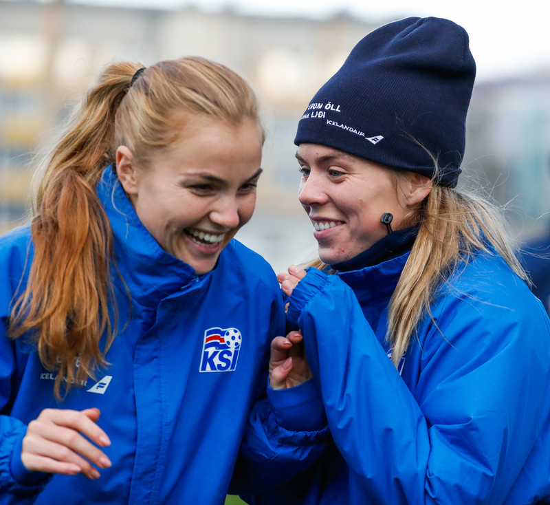 Myndaveisla: Ísland æfði á Ólympíuleikvangnum í Liepaja