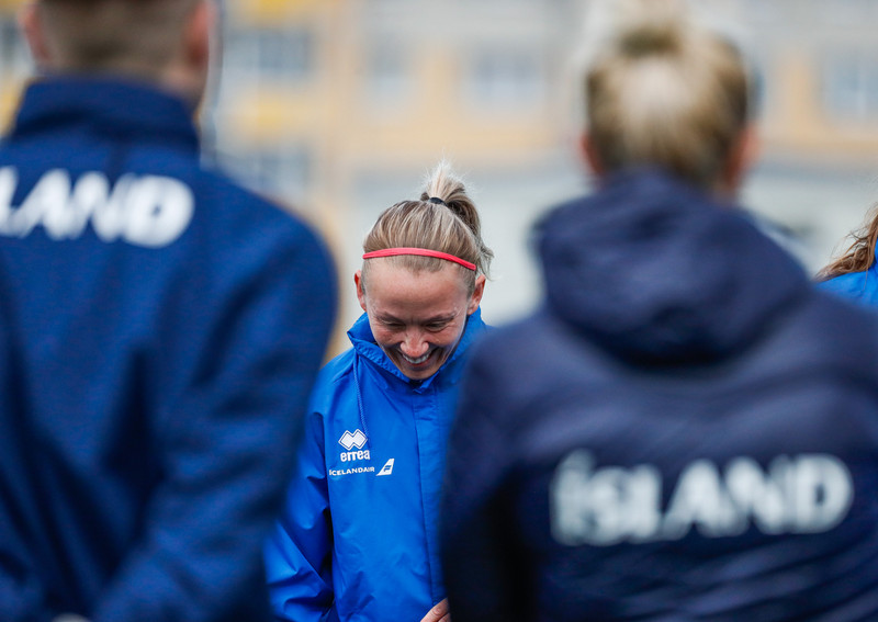 Myndaveisla: Ísland æfði á Ólympíuleikvangnum í Liepaja