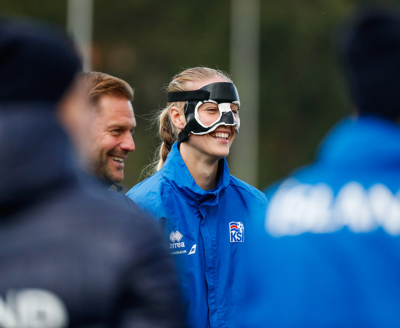Myndaveisla: Ísland æfði á Ólympíuleikvangnum í Liepaja