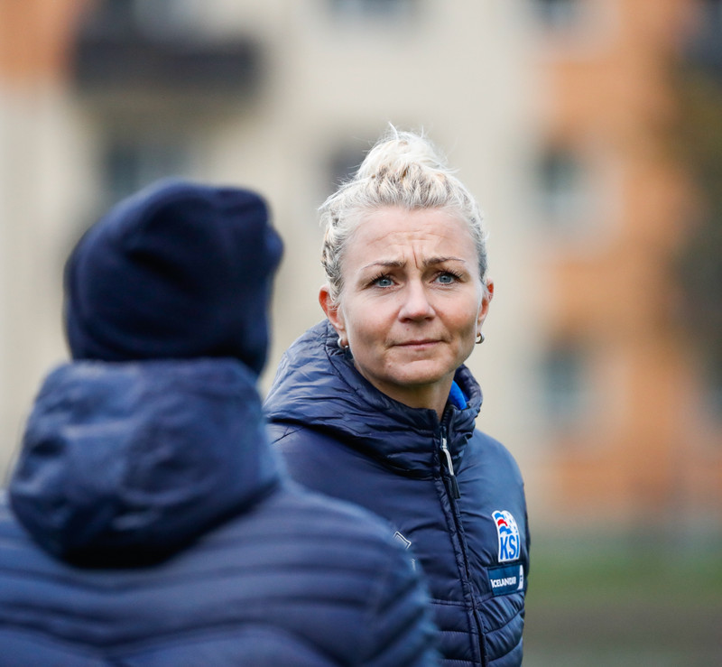 Myndaveisla: Ísland æfði á Ólympíuleikvangnum í Liepaja