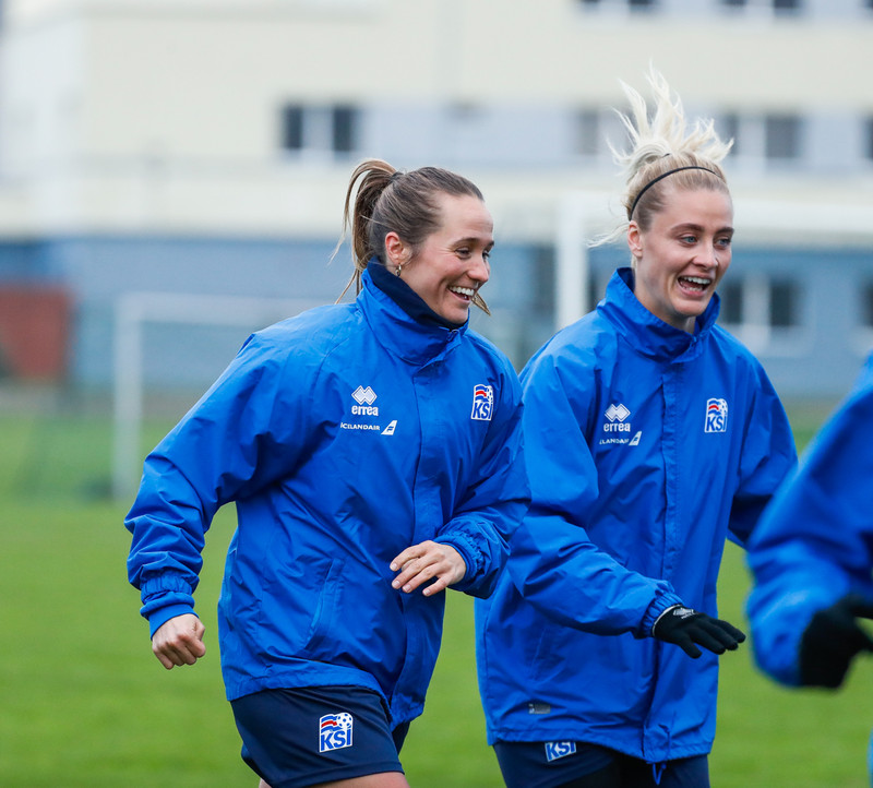 Myndaveisla: Ísland æfði á Ólympíuleikvangnum í Liepaja