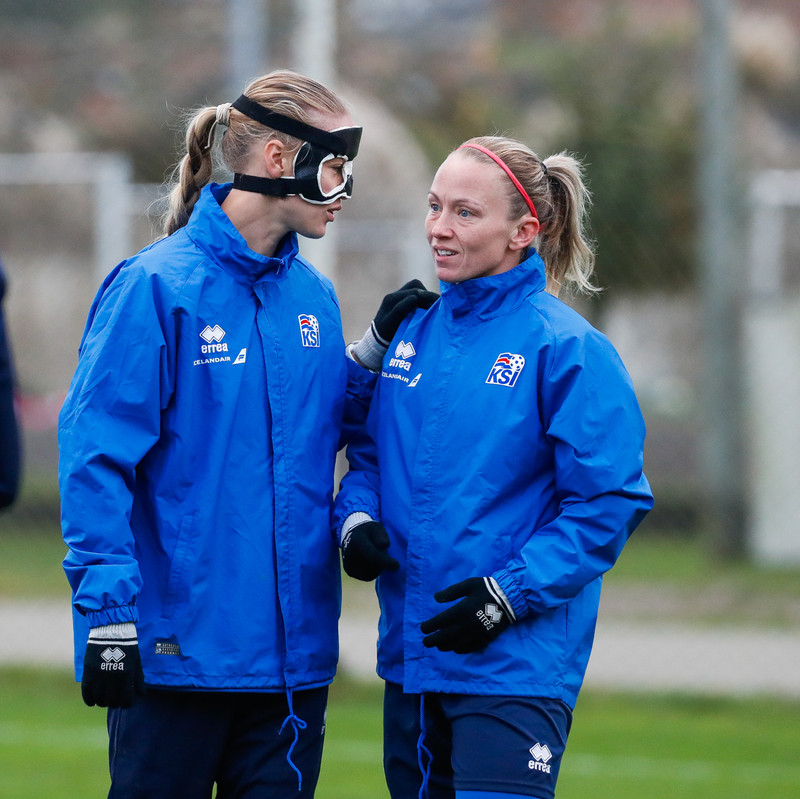 Myndaveisla: Ísland æfði á Ólympíuleikvangnum í Liepaja