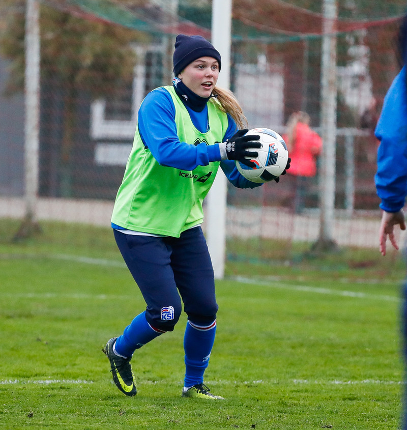 Myndaveisla: Ísland æfði á Ólympíuleikvangnum í Liepaja