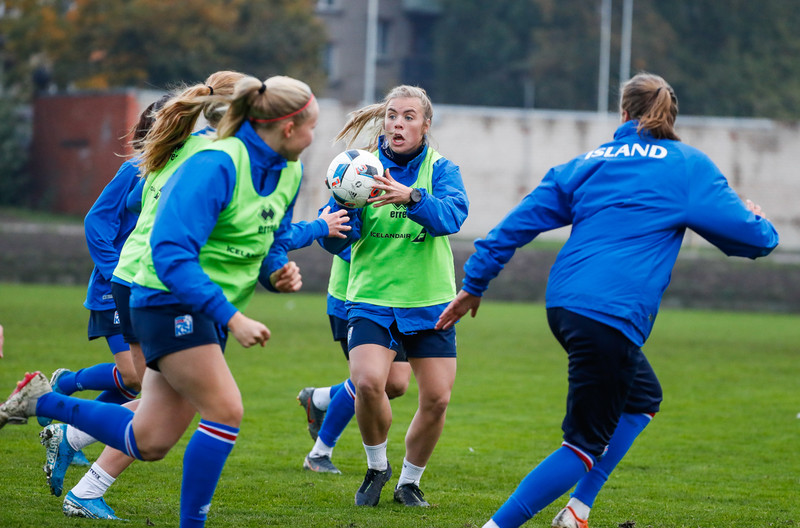 Myndaveisla: Ísland æfði á Ólympíuleikvangnum í Liepaja