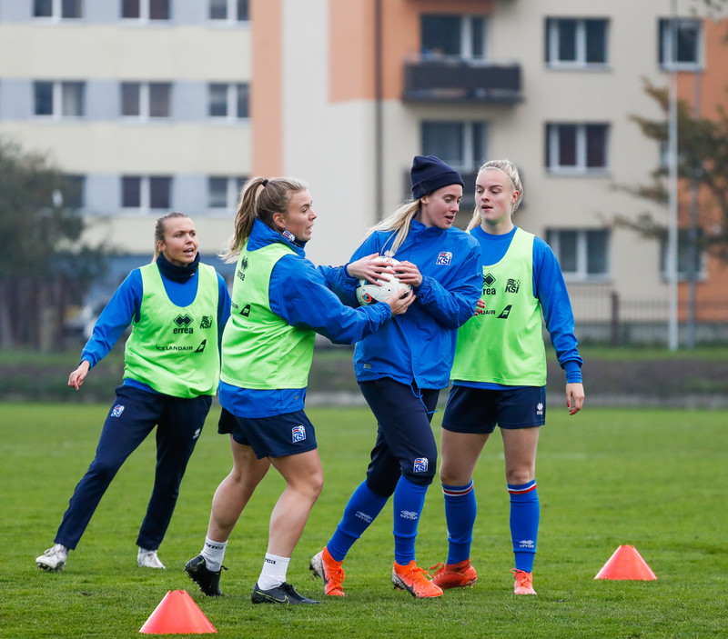 Myndaveisla: Ísland æfði á Ólympíuleikvangnum í Liepaja