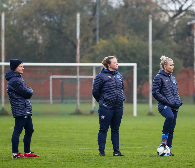 Myndaveisla: Ísland æfði á Ólympíuleikvangnum í Liepaja