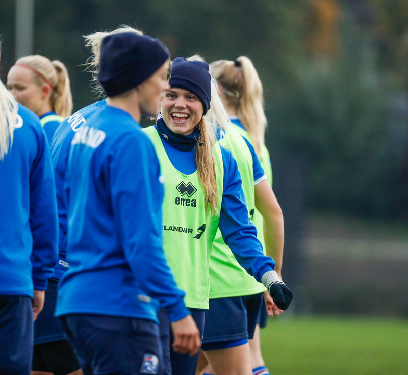 Myndaveisla: Ísland æfði á Ólympíuleikvangnum í Liepaja