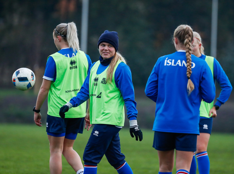 Myndaveisla: Ísland æfði á Ólympíuleikvangnum í Liepaja