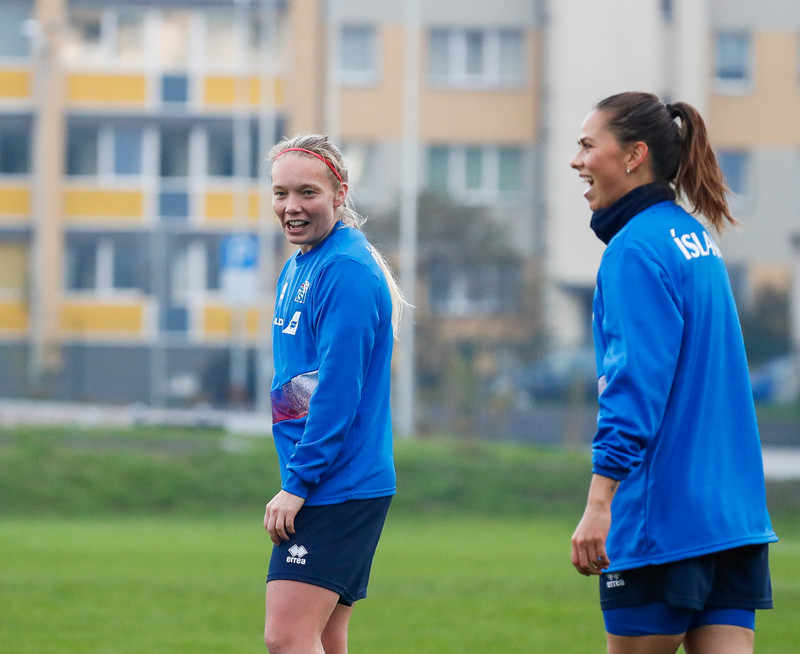 Myndaveisla: Ísland æfði á Ólympíuleikvangnum í Liepaja