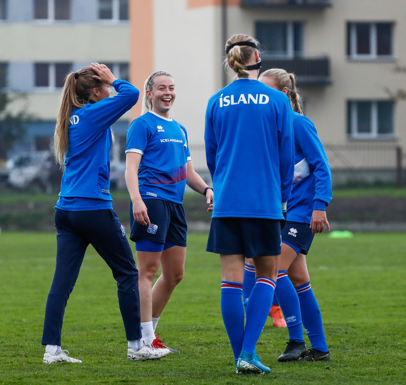 Myndaveisla: Ísland æfði á Ólympíuleikvangnum í Liepaja