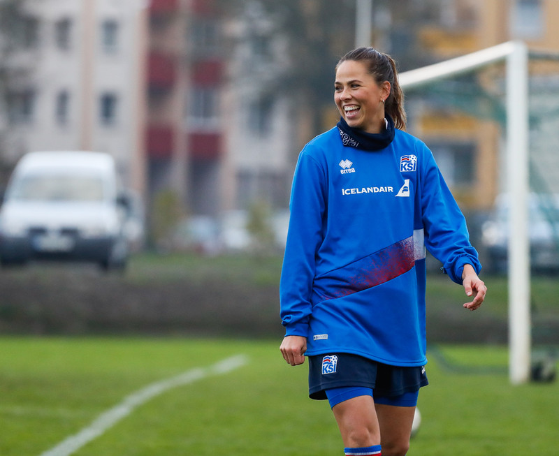 Myndaveisla: Ísland æfði á Ólympíuleikvangnum í Liepaja