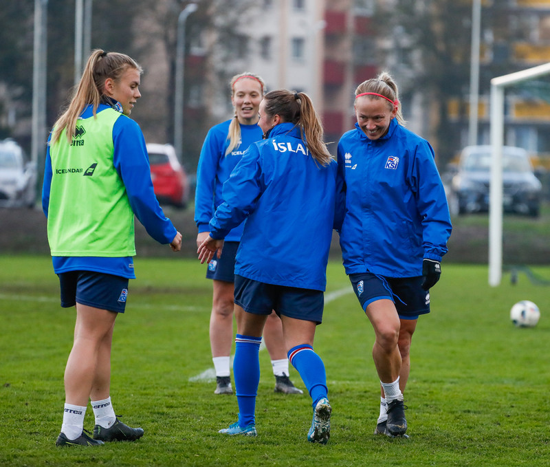 Myndaveisla: Ísland æfði á Ólympíuleikvangnum í Liepaja