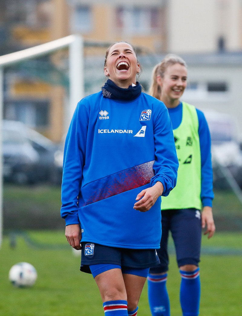 Myndaveisla: Ísland æfði á Ólympíuleikvangnum í Liepaja