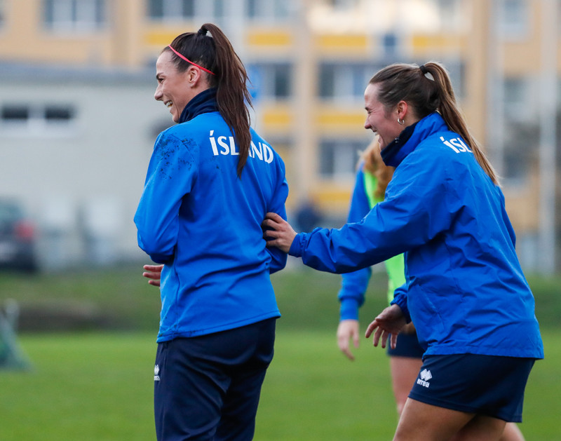 Myndaveisla: Ísland æfði á Ólympíuleikvangnum í Liepaja