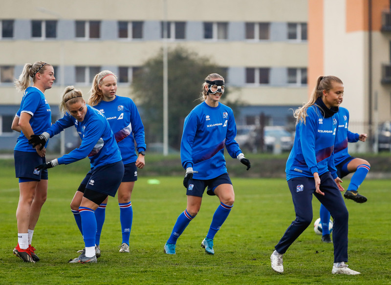 Myndaveisla: Ísland æfði á Ólympíuleikvangnum í Liepaja