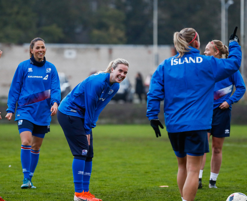Myndaveisla: Ísland æfði á Ólympíuleikvangnum í Liepaja