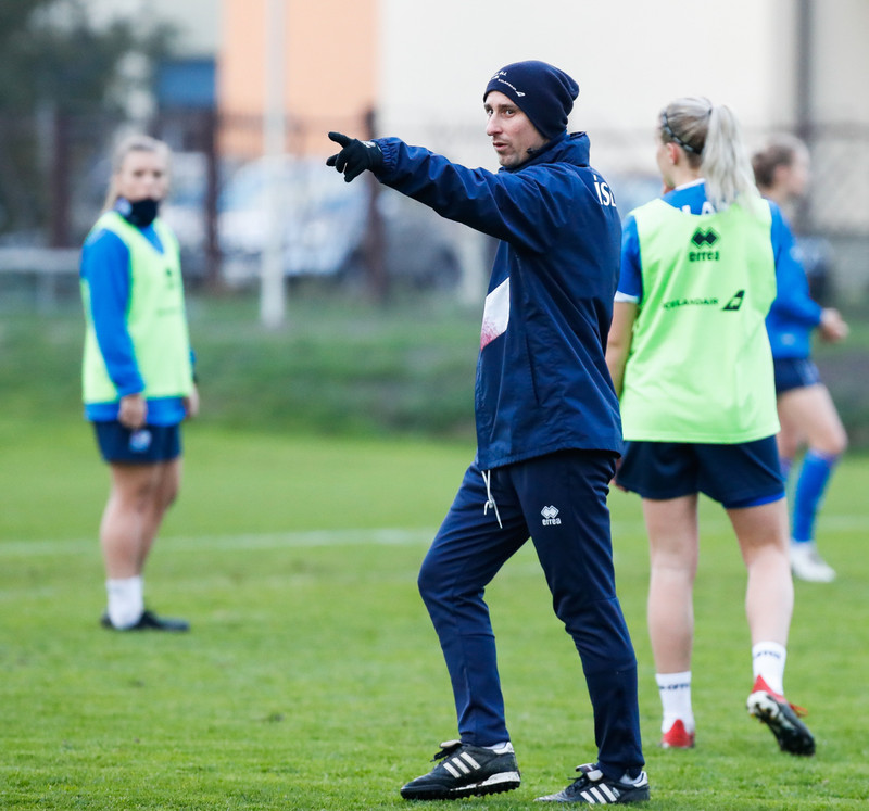 Myndaveisla: Ísland æfði á Ólympíuleikvangnum í Liepaja