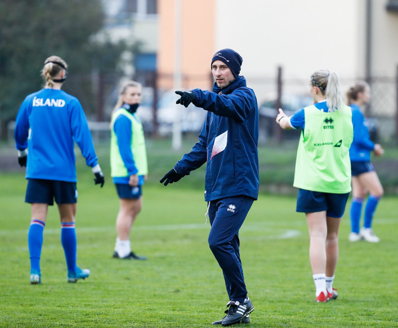 Myndaveisla: Ísland æfði á Ólympíuleikvangnum í Liepaja
