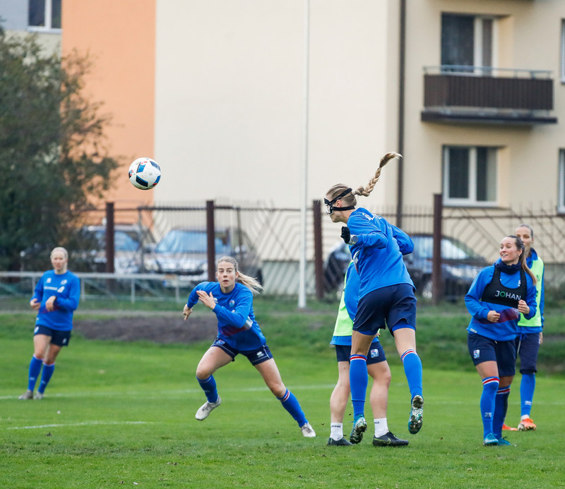 Myndaveisla: Ísland æfði á Ólympíuleikvangnum í Liepaja