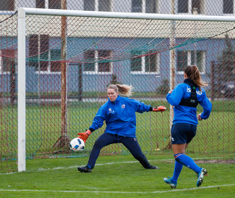 Myndaveisla: Ísland æfði á Ólympíuleikvangnum í Liepaja