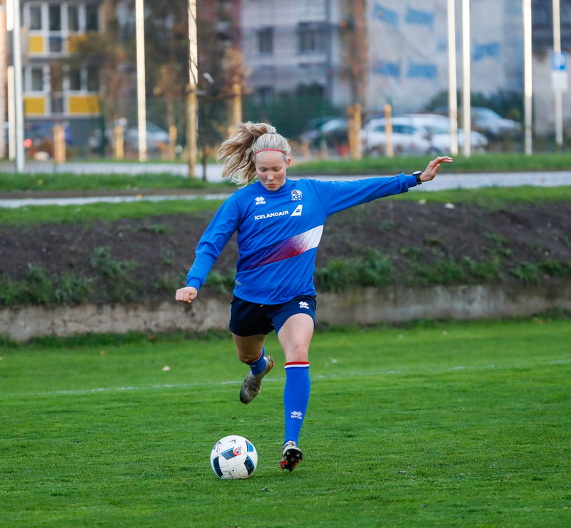 Myndaveisla: Ísland æfði á Ólympíuleikvangnum í Liepaja