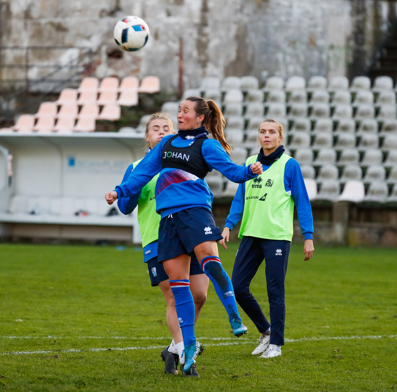 Myndaveisla: Ísland æfði á Ólympíuleikvangnum í Liepaja