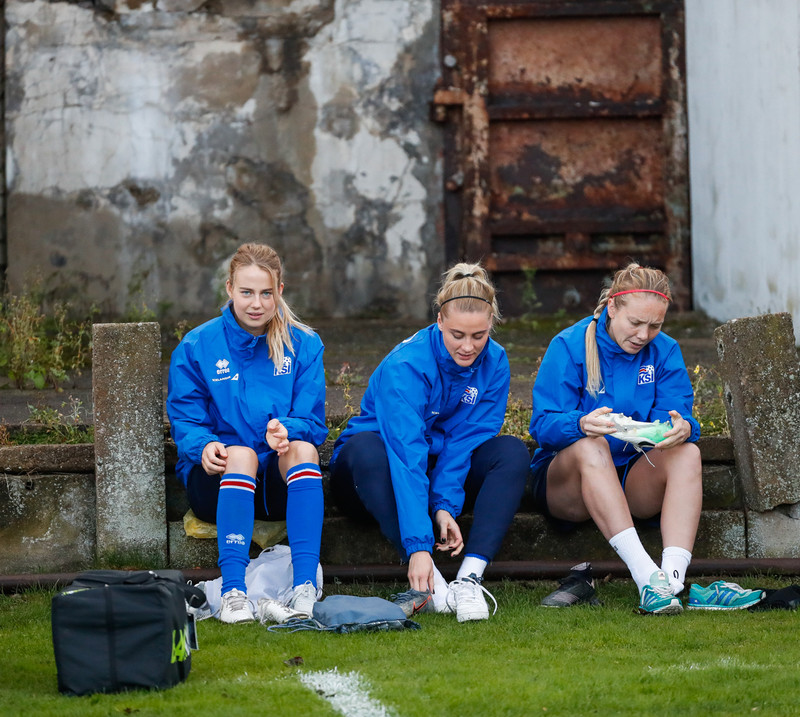 Myndaveisla: Ísland æfði á Ólympíuleikvangnum í Liepaja