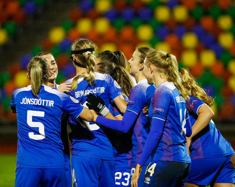 Myndaveisla frá stórsigri Íslands í Lettlandi í kvöld