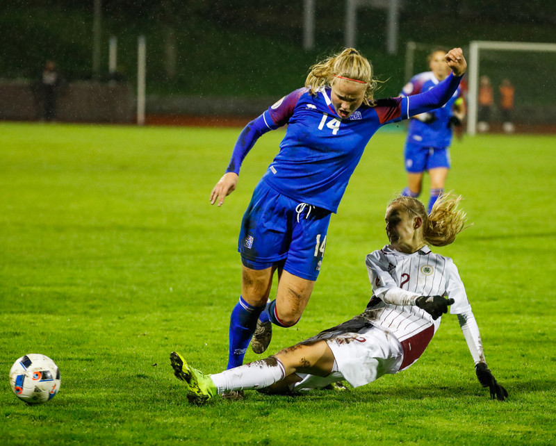 Myndaveisla frá stórsigri Íslands í Lettlandi í kvöld
