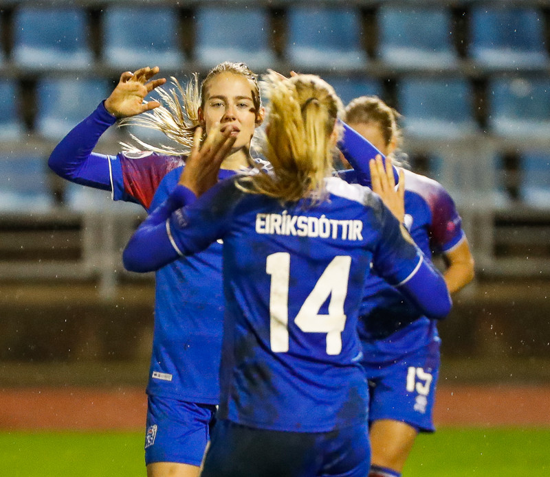 Myndaveisla frá stórsigri Íslands í Lettlandi í kvöld