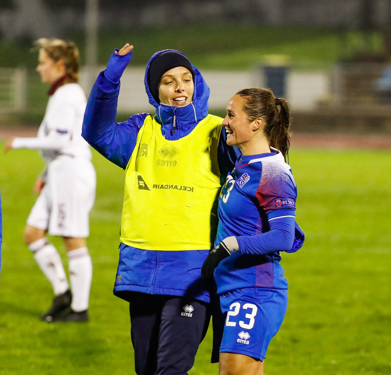 Myndaveisla frá stórsigri Íslands í Lettlandi í kvöld