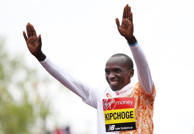 Kipchoge eftir London maraþonið í vor.