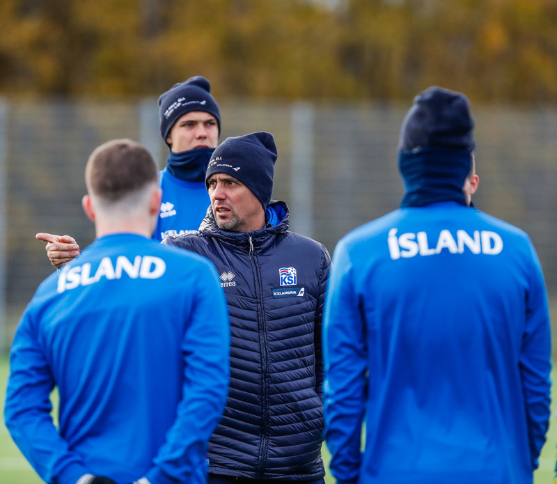 Myndaveisla: U21 æfði á Víkingsvelli í gær