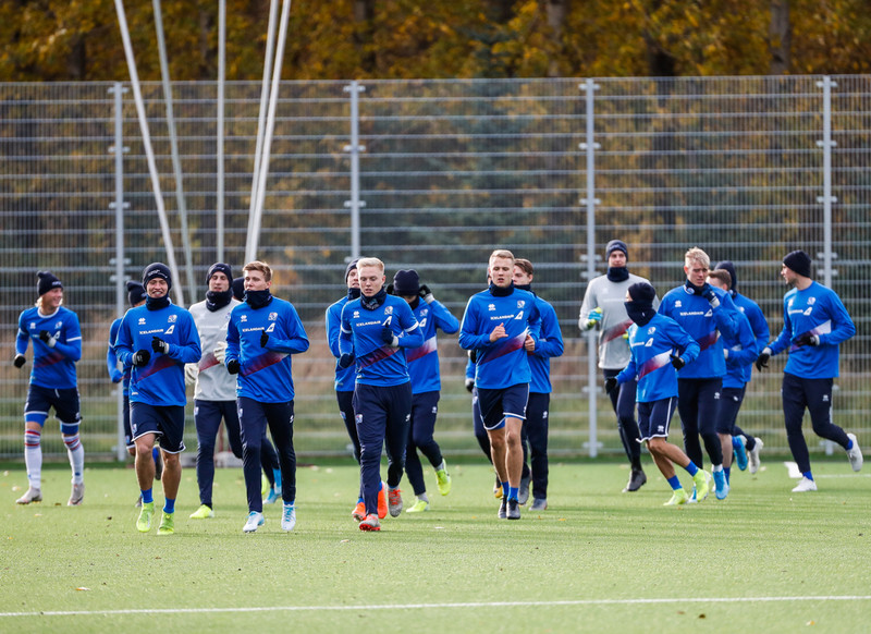 Myndaveisla: U21 æfði á Víkingsvelli í gær