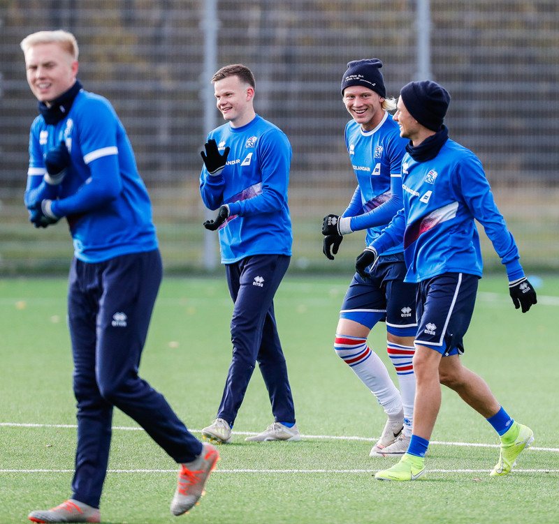 Myndaveisla: U21 æfði á Víkingsvelli í gær