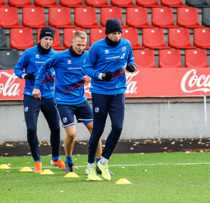 Myndaveisla: U21 æfði á Víkingsvelli í gær