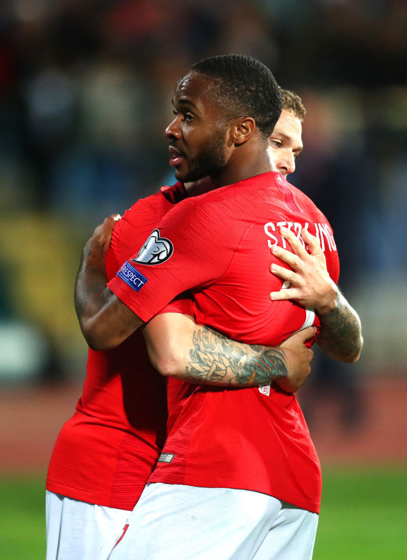 Raheem Sterling skoraði tvö fyrir England í kvöld