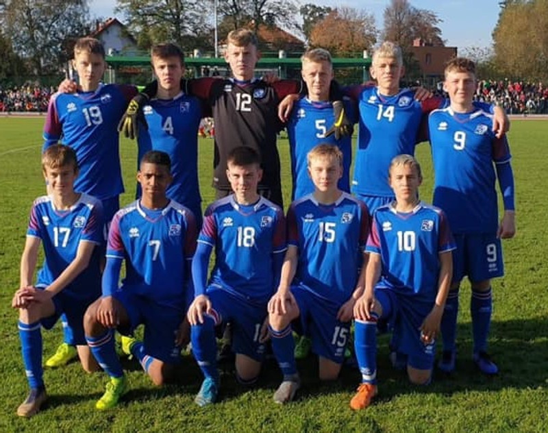Byrjunarlið U15 landsliðs karla í dag.