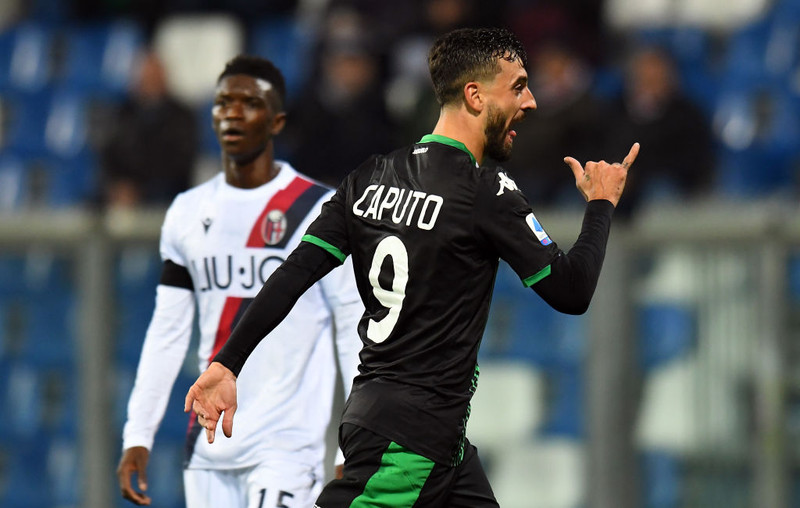 Francesco Caputo skoraði jöfnunarmark Sassuolo