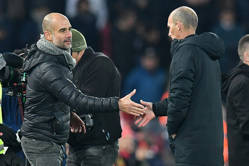 Pep Guardiola, stjóri Man City.