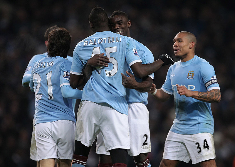 Mario Balotelli og Micah Richards voru fínir mátar hjá City